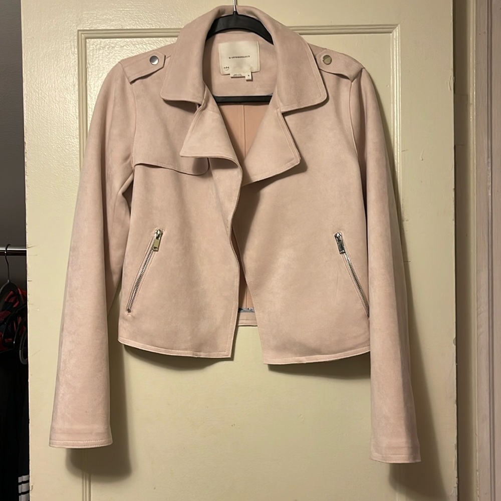 Anthropologie Faux Suede Crop Jacket